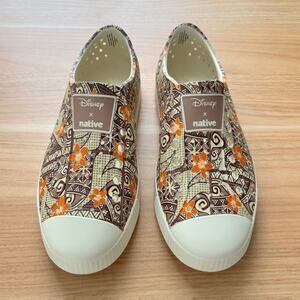 Disney Moana Pattern Slip‎ On Sneakers Native Shoes Waterproof Unisex Size W6 M4